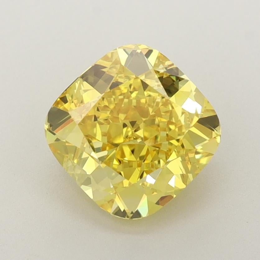 2.03 Ct. Fancy Vivid  Yellow Cushion Lab Grown Diamond