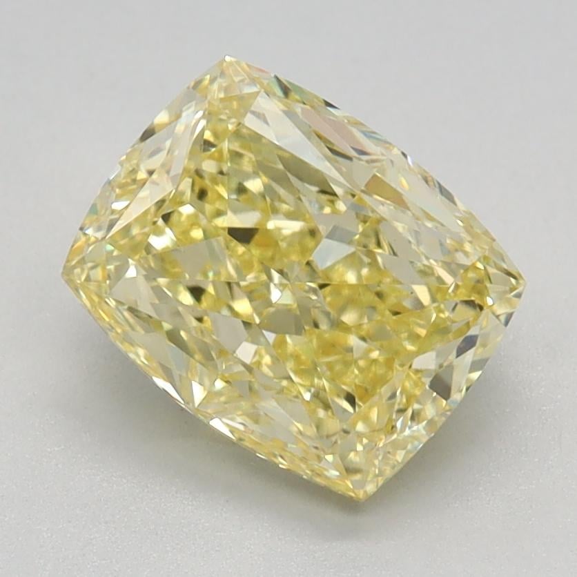 1.58 Ct. Fancy Vivid Yellow Cushion Lab Grown Diamond