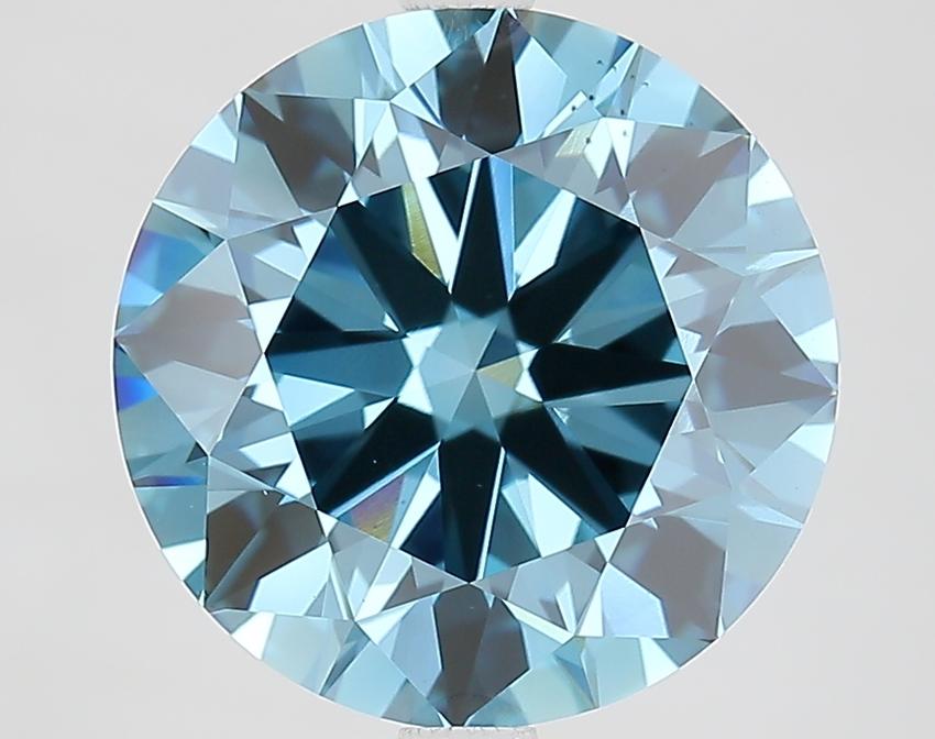5.64 Ct. Fancy Vivid Blue Round Lab Grown Diamond