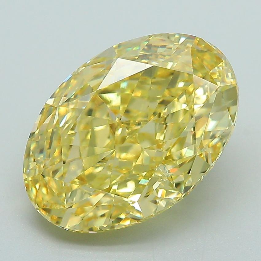 5.09 Ct. Fancy Vivid Yellow Oval Lab Grown Diamond