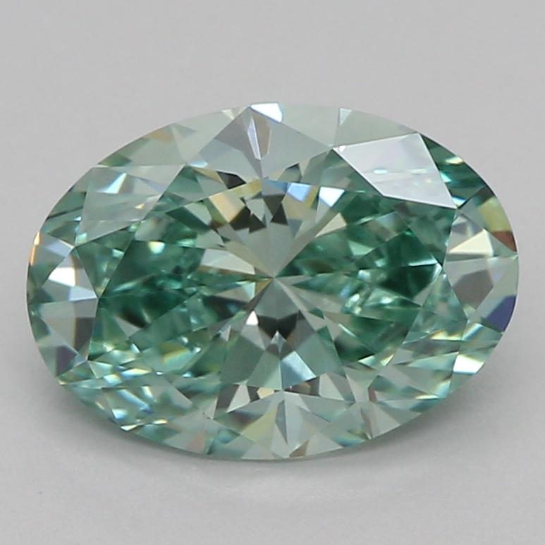 1.04 Ct. Fancy Vivid Green Oval Lab Grown Diamond