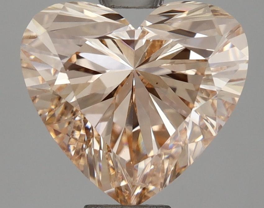 1.60 Ct. Fancy Light Brown Orange Heart Lab Grown Diamond