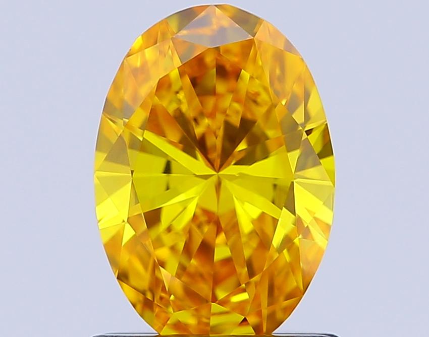 0.99 Ct. Fancy Vivid Yellow Oval Lab Grown Diamond