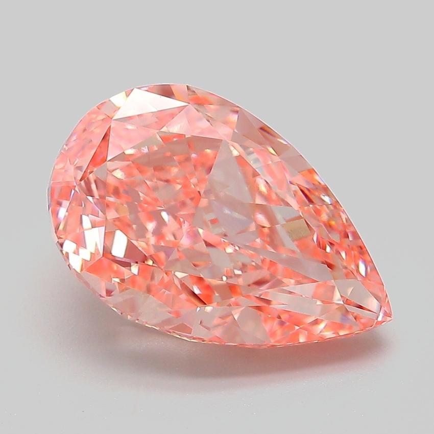 6.08 Ct. Fancy Vivid Pink Pear Lab Grown Diamond