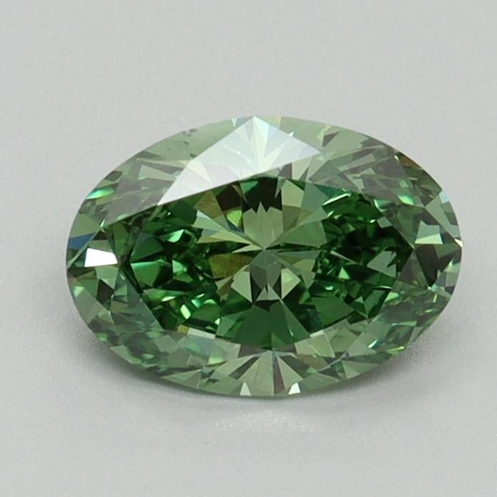 0.85 Ct. Fancy Vivid Pacific Green Oval Lab Grown Diamond