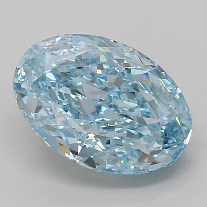 2.89 Ct. Fancy Vivid Blue Oval Lab Grown Diamond