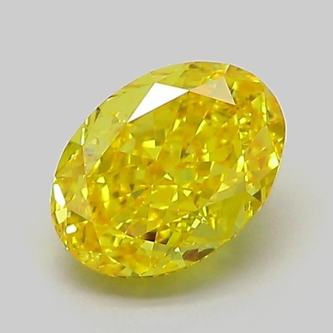 1.19 Ct. Fancy Vivid  Yellow Oval Lab Grown Diamond