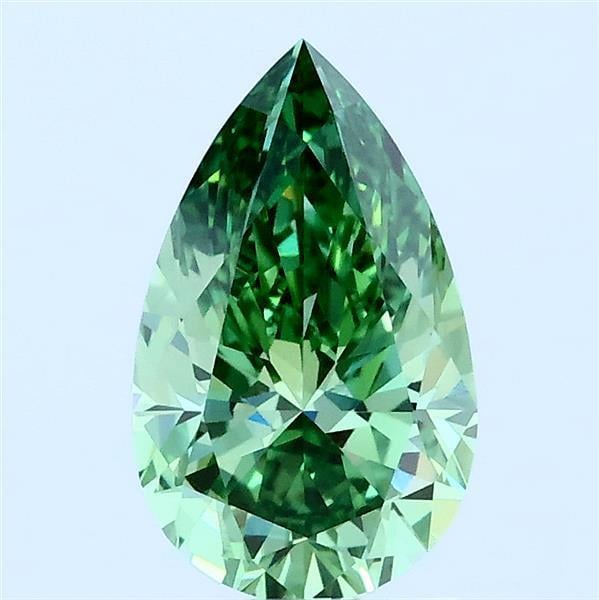 1.28 Ct. Fancy Vivid Green Pear Lab Grown Diamond