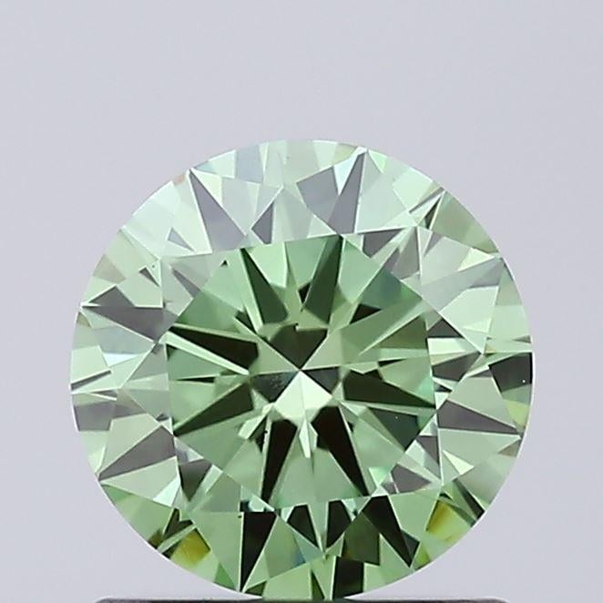0.84 Ct. Fancy Vivid Green Round Lab Grown Diamond