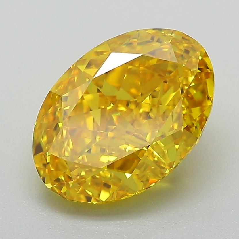 2.62 Ct. Fancy Vivid Yellow Oval Lab Grown Diamond