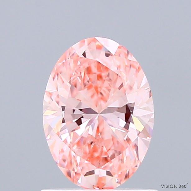 0.95 Ct. Fancy Vivid Pink Oval Lab Grown Diamond