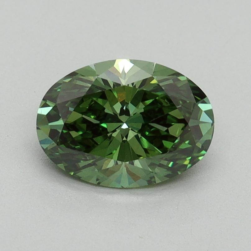 1.00 Ct. Fancy Vivid Green Oval Lab Grown Diamond
