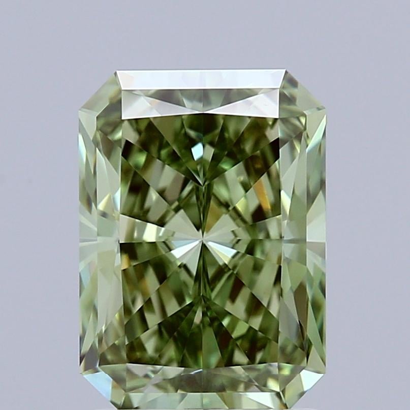 1.85 Ct. Fancy Vivid  Green Radiant Lab Grown Diamond