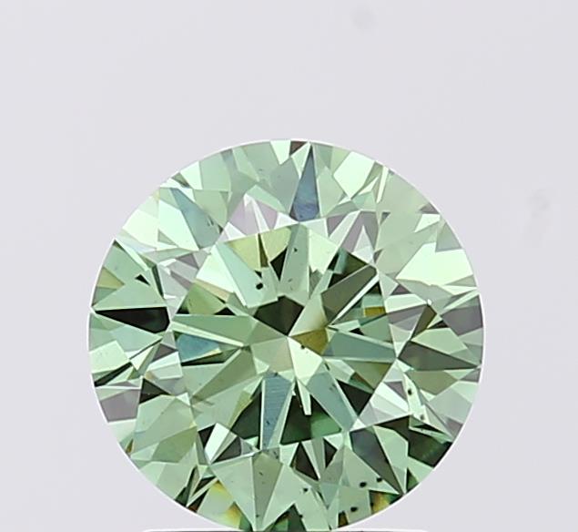 1.61 Ct. Fancy Vivid  Green Round Lab Grown Diamond