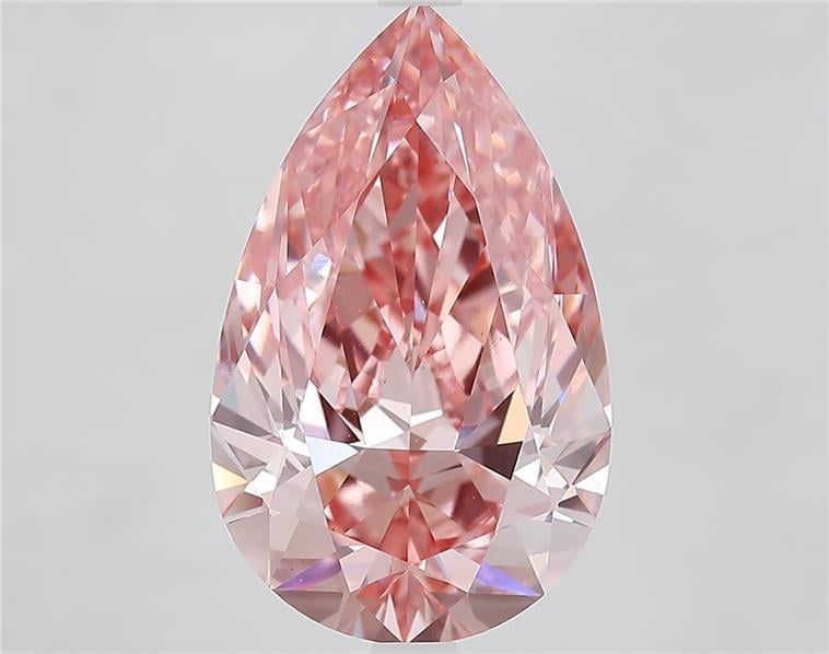 6.10 Ct. Fancy Vivid  Pink Pear Lab Grown Diamond