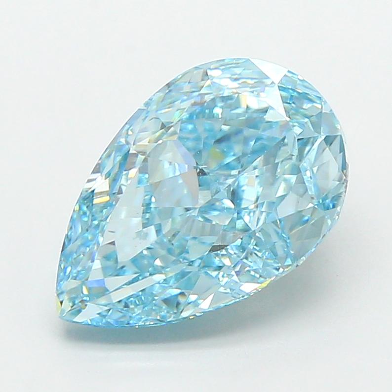 3.50 Ct. Fancy Vivid Greenish Blue Pear Lab Grown Diamond