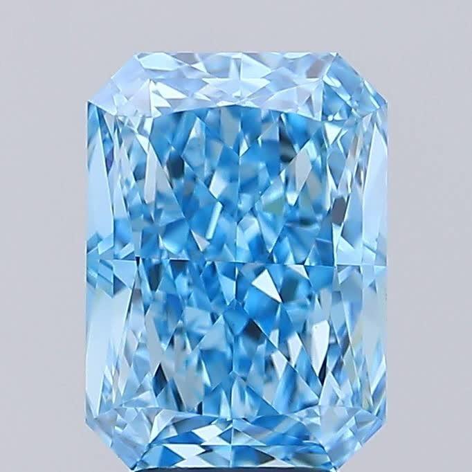 4.20 Ct. Fancy Vivid Blue Radiant Lab Grown Diamond