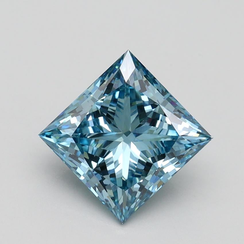2.20 Ct. Fancy Vivid Blue Princess Lab Grown Diamond