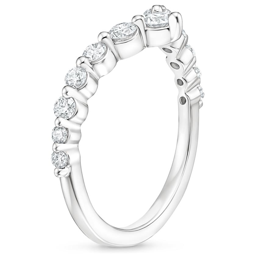 18K White Gold Tapered Milan Diamond Ring, large side view
