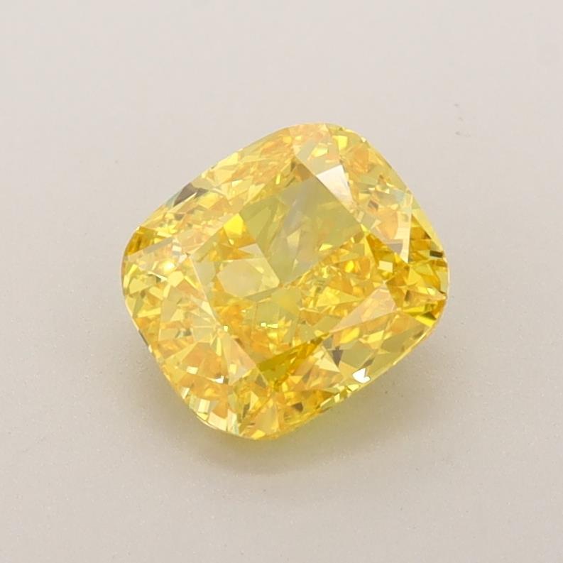 1.01 Ct. Fancy Vivid Yellow Cushion Lab Grown Diamond
