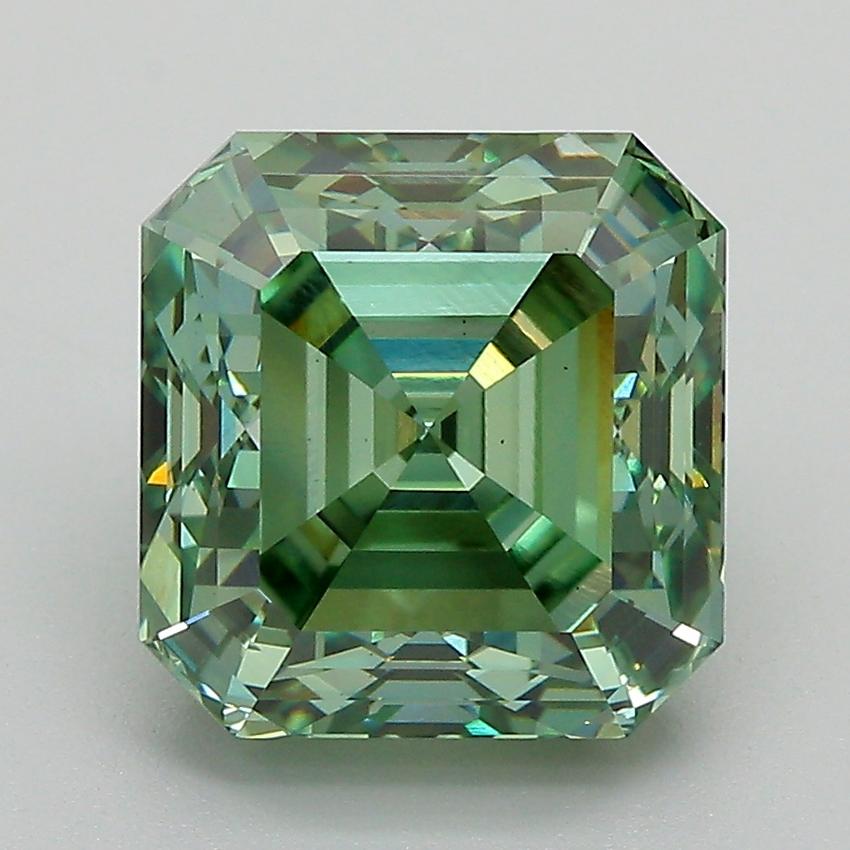 4.51 Ct. Fancy Intense Green Asscher Lab Grown Diamond
