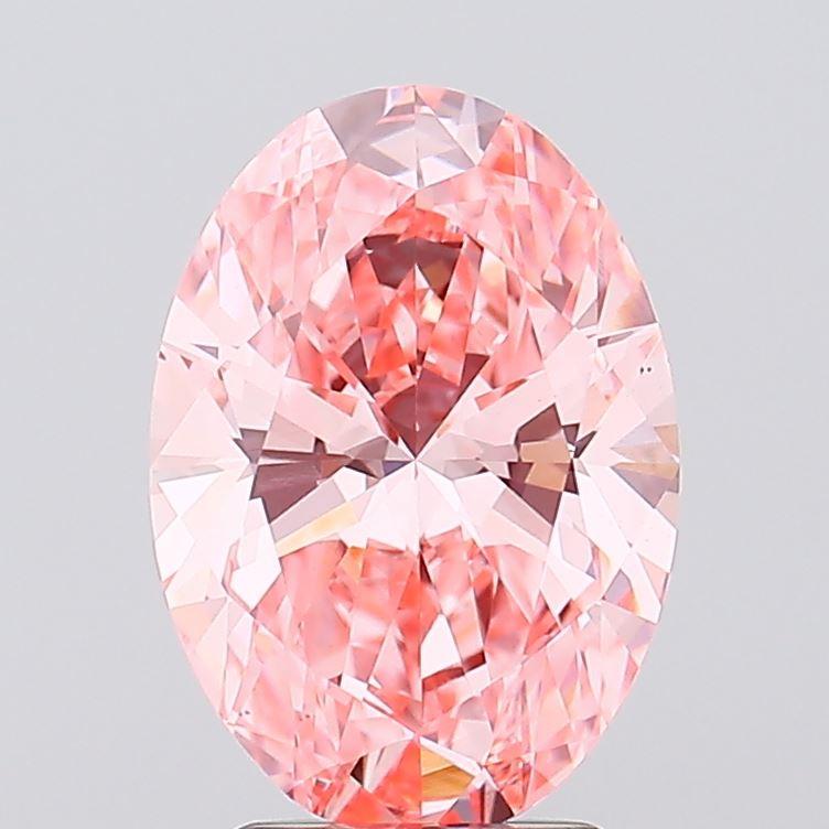3.07 Ct. Fancy Vivid Pink Oval Lab Grown Diamond