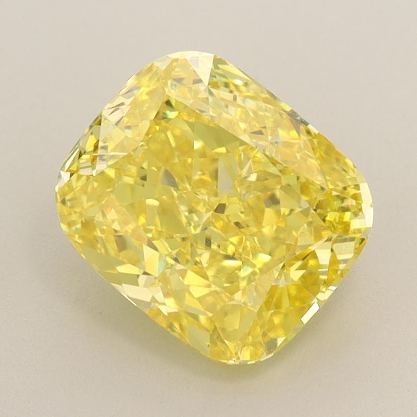 2.18 Ct. Fancy Vivid  Yellow Cushion Lab Grown Diamond