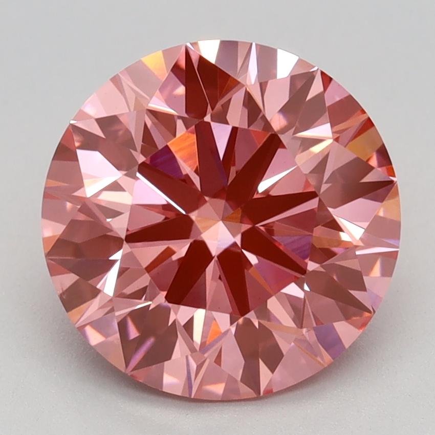 2.59 Ct. Fancy Vivid Pink Round Lab Grown Diamond