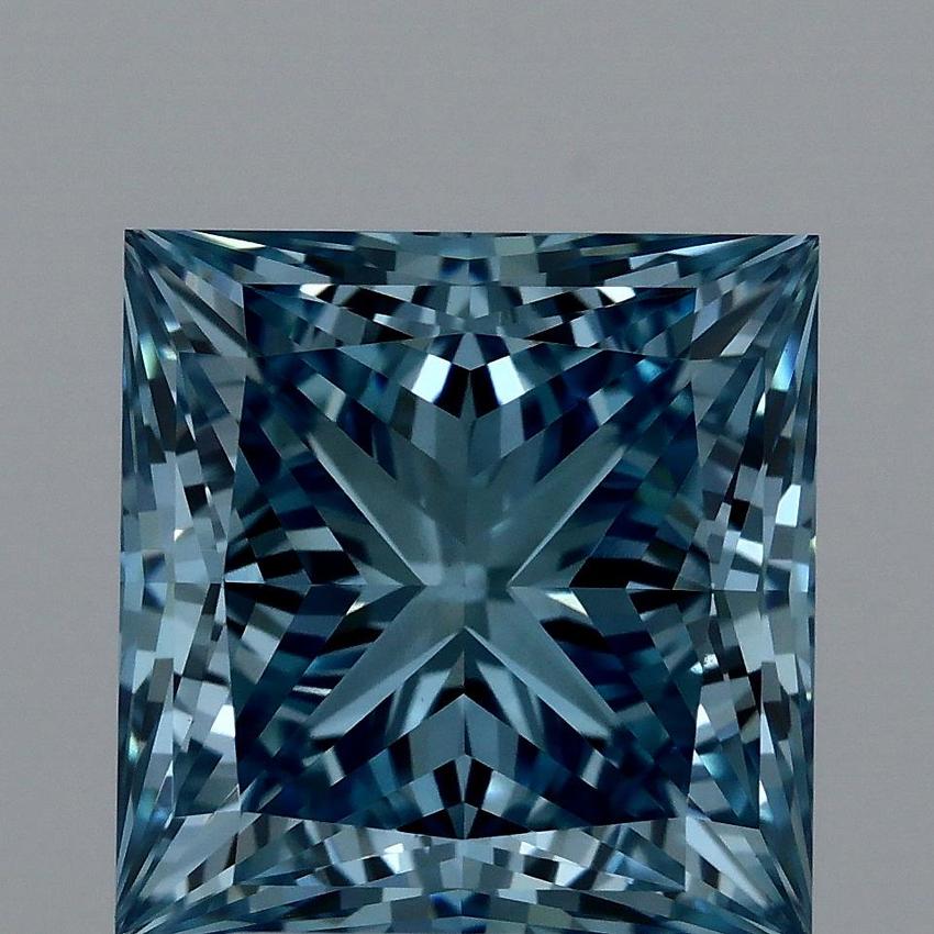 3.07 Ct. Fancy Vivid Blue Princess Lab Grown Diamond