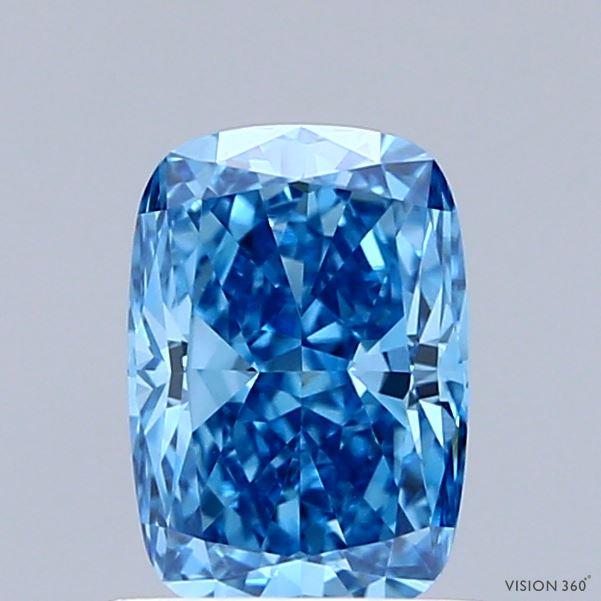 1.16 Ct. Fancy Vivid Blue Cushion Lab Grown Diamond
