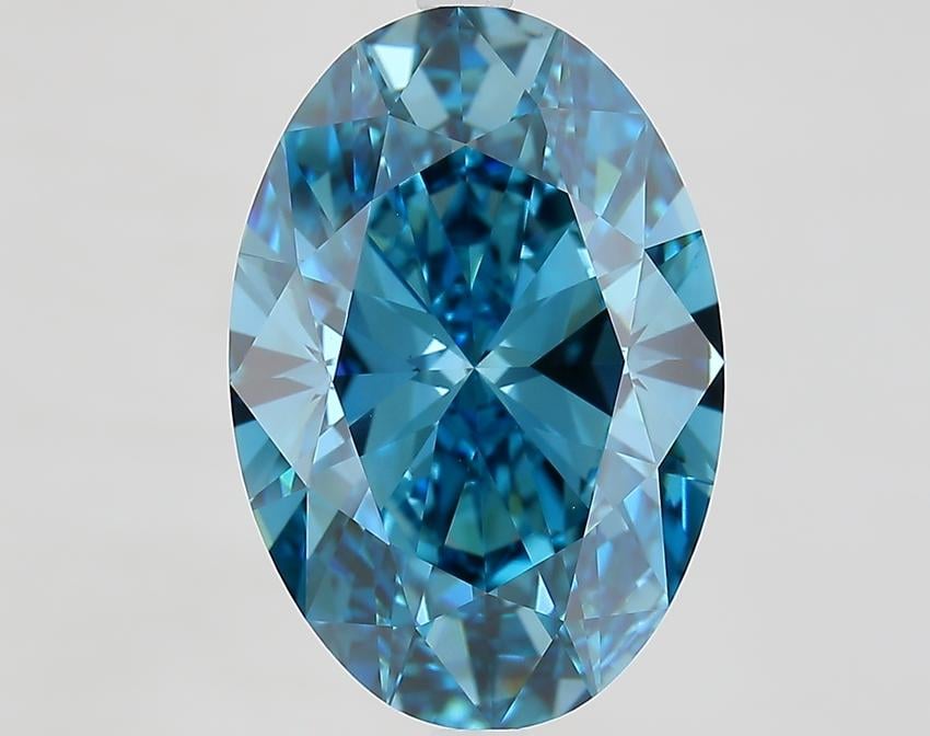6.95 Ct. Fancy Vivid Blue Oval Lab Grown Diamond