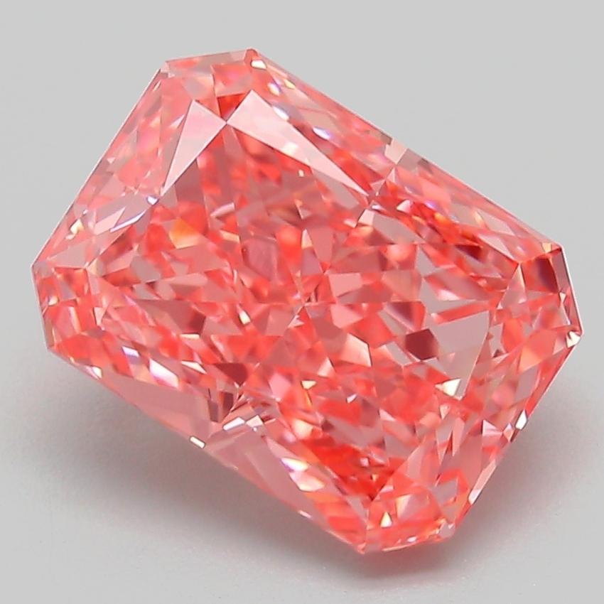 3.19 Ct. Fancy Vivid Pink Radiant Lab Grown Diamond