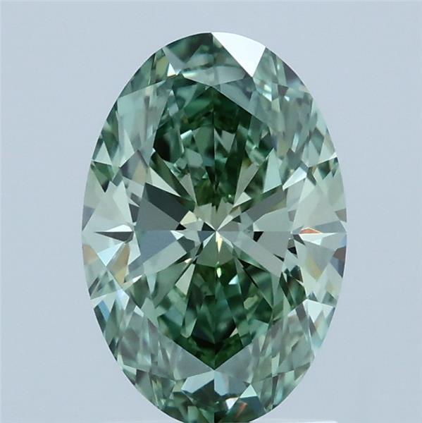 1.57 Ct. Fancy Vivid Green Oval Lab Grown Diamond