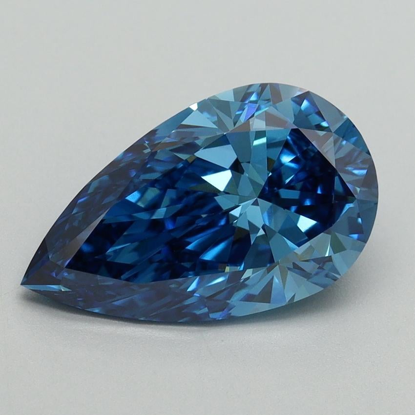 3.10 Ct. Fancy Vivid Blue Pear Lab Grown Diamond