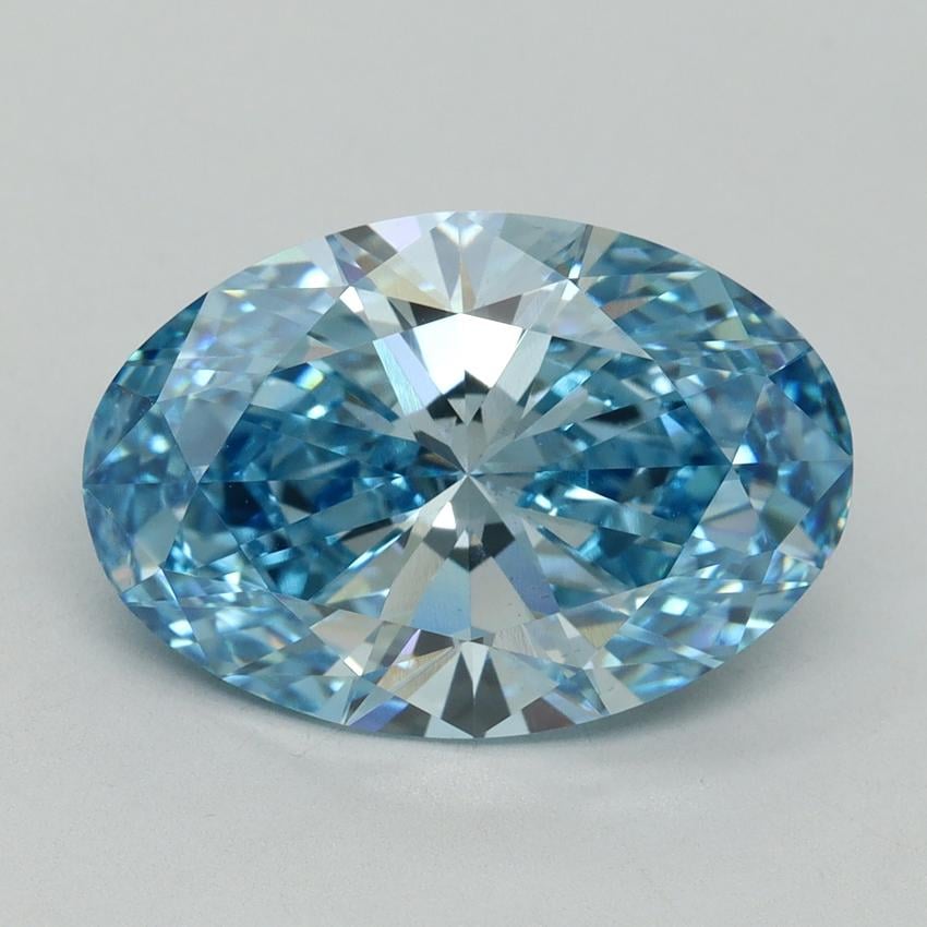 5.54 Ct. Fancy Vivid Blue Oval Lab Grown Diamond