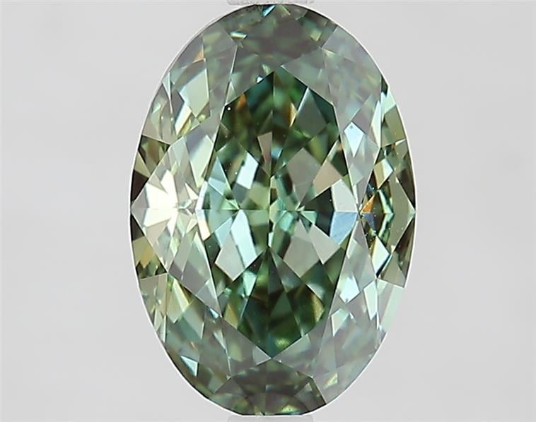 2.81 Ct. Fancy Vivid  Green Oval Lab Grown Diamond
