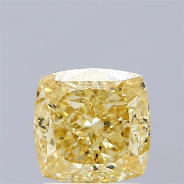 2.03 Ct. Fancy Intense Yellow Cushion Lab Grown Diamond