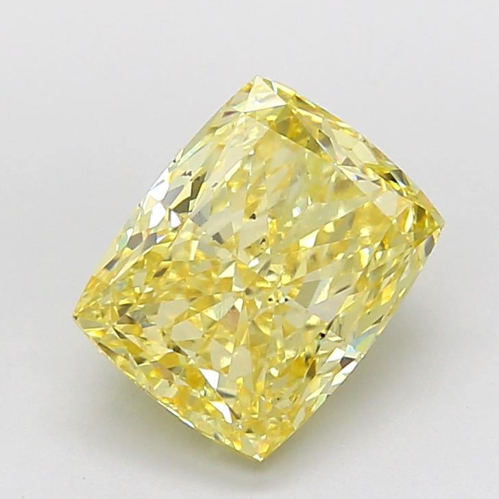 4.07 Ct. Fancy Intense Yellow Cushion Lab Grown Diamond