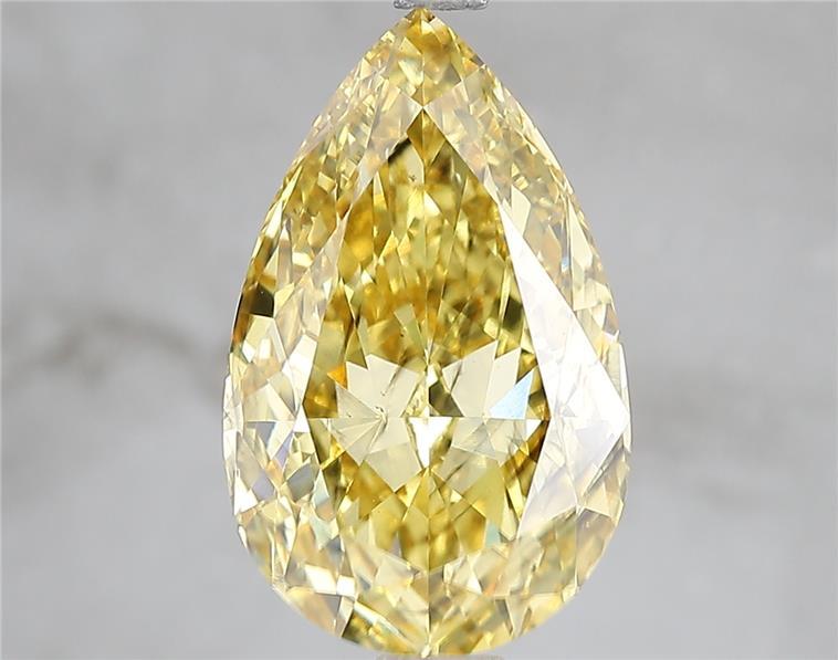 5.02 Ct. Fancy Vivid Yellow Pear Lab Grown Diamond