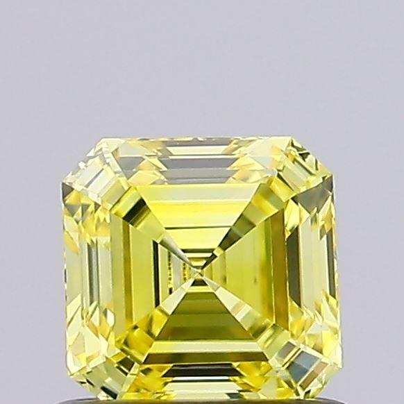 0.61 Ct. Fancy Vivid Yellow Asscher Lab Grown Diamond