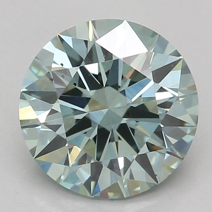 1.00 Ct. Fancy Intense Bluish Green Round Lab Grown Diamond
