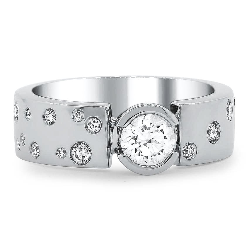 Custom Aries and Gemini Diamond Constellation Engagement Ring