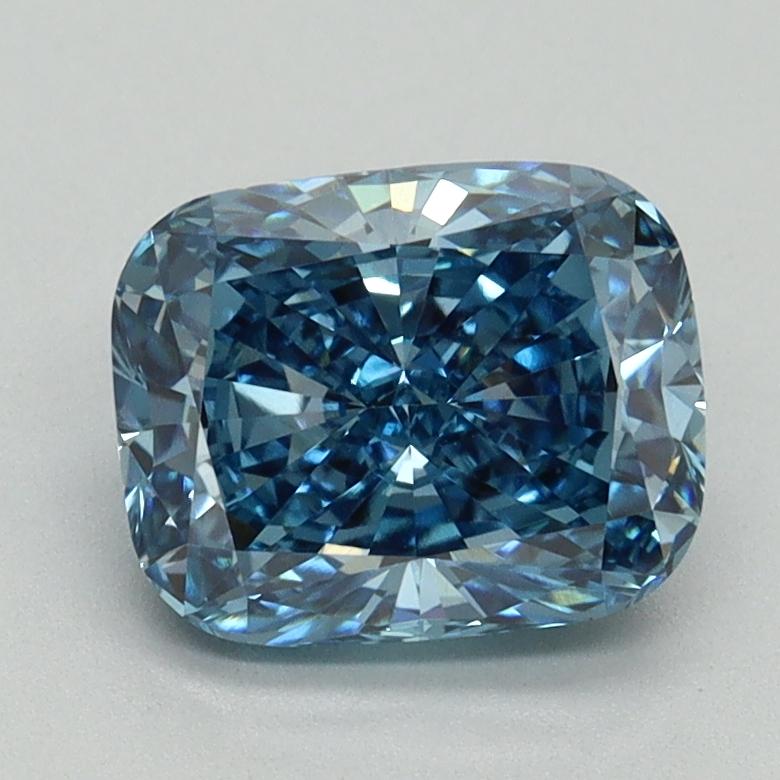 1.62 Ct. Fancy Vivid Blue Cushion Lab Grown Diamond