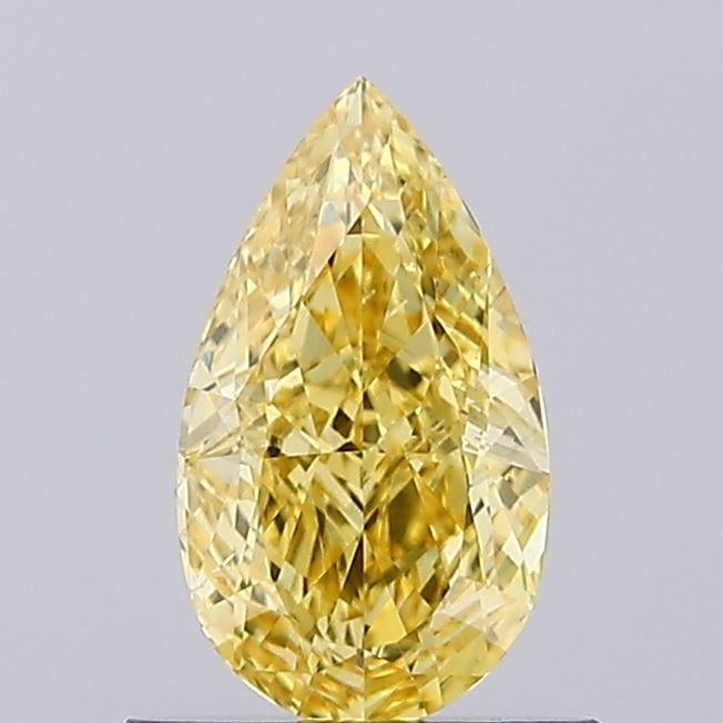 0.76 Ct. Fancy Vivid Yellow Pear Lab Grown Diamond