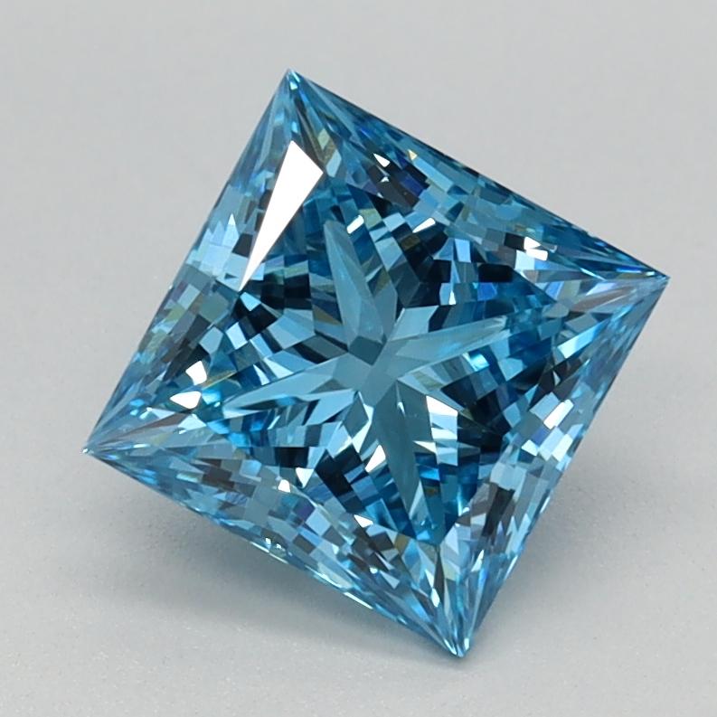 1.12 Ct. Fancy Vivid Blue Princess Lab Grown Diamond