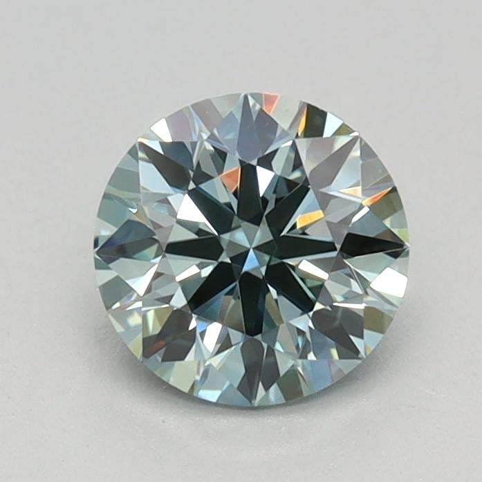 0.72 Ct. Fancy Intense Bluish Green Round Lab Grown Diamond