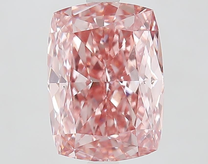3.69 Ct. Fancy Vivid Pink Cushion Lab Grown Diamond