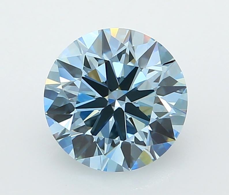 2.01 Ct. Fancy Vivid  Blue Round Lab Grown Diamond