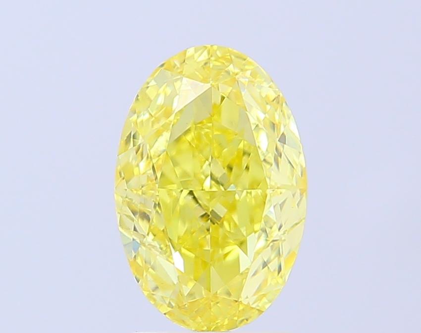 3.03 Ct. Fancy Vivid  Yellow Oval Lab Grown Diamond
