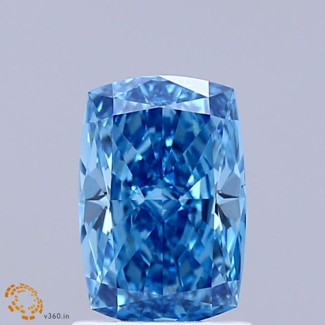 1.32 Ct. Fancy Vivid  Blue Cushion Lab Grown Diamond